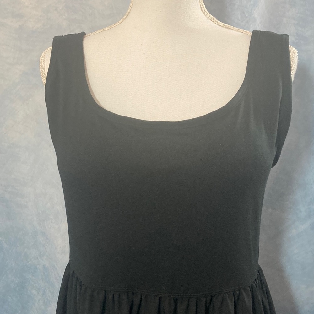🏵️2for$40🏵️ Serra Black Sleeveless Midi Dress Built-In Bra Knit Top Flowy Skirt - Picture 2 of 16